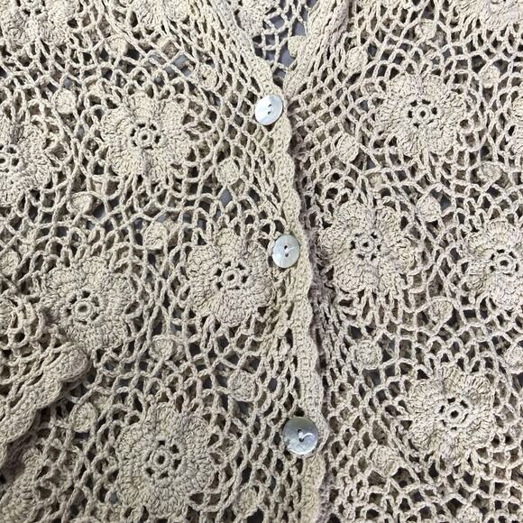 90s Vintage Crochet Top Size Medium Y2K Boho Beach Coastal Cowgirl Gilmore Girls - Picture 2 of 9